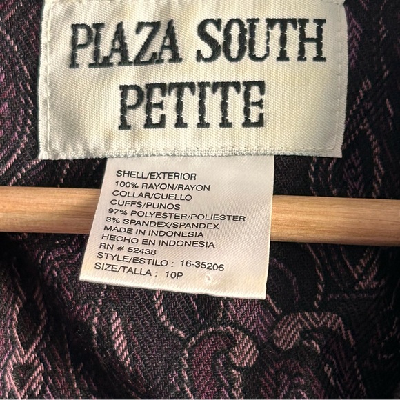 Plaza South Vintage 90s Women's Purple Paisley Dress Size 10P - Picture 8 of 16